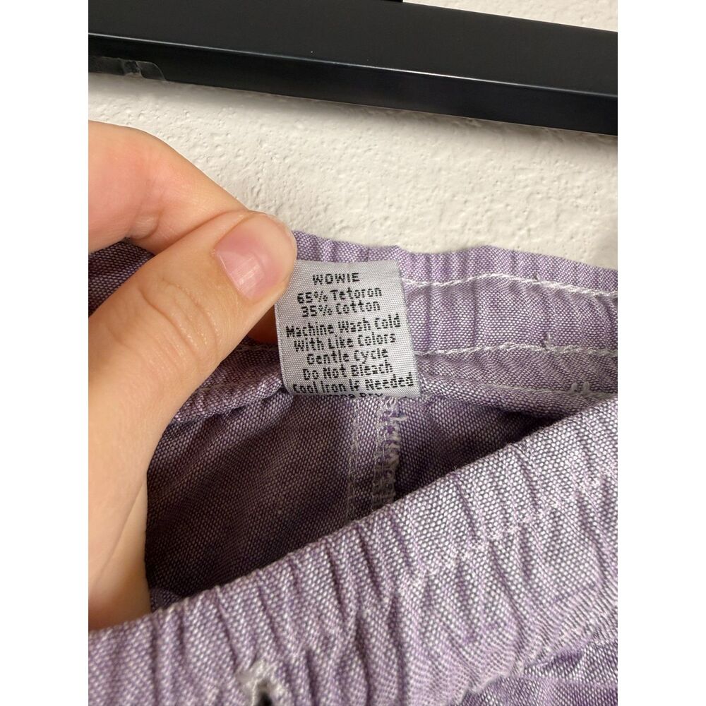 WOWIE Mens Casual Purple Shorts Sz M Drawstring Pull On Aztec Trim Breathable - Picture 6 of 11